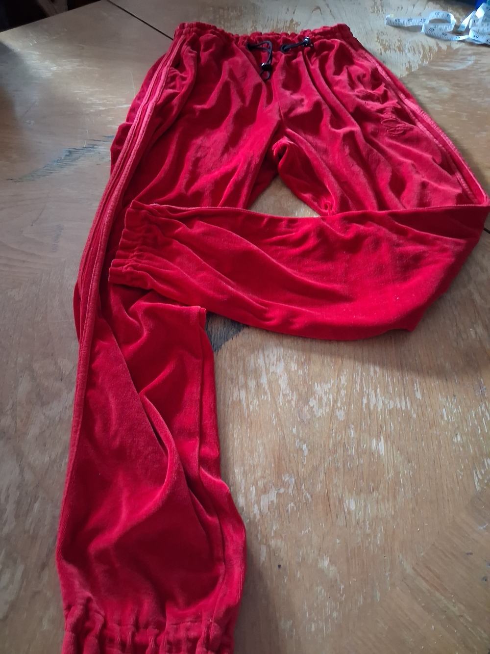 Women's Red Velour Track Joggers by  Pit Bull Jeans